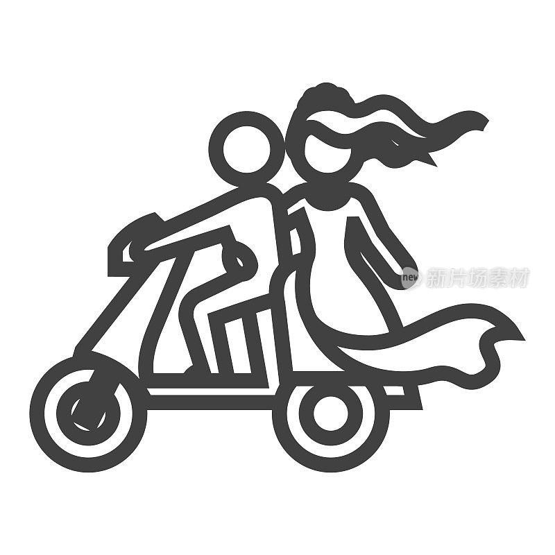 Outline Icon - Wedding Scooter